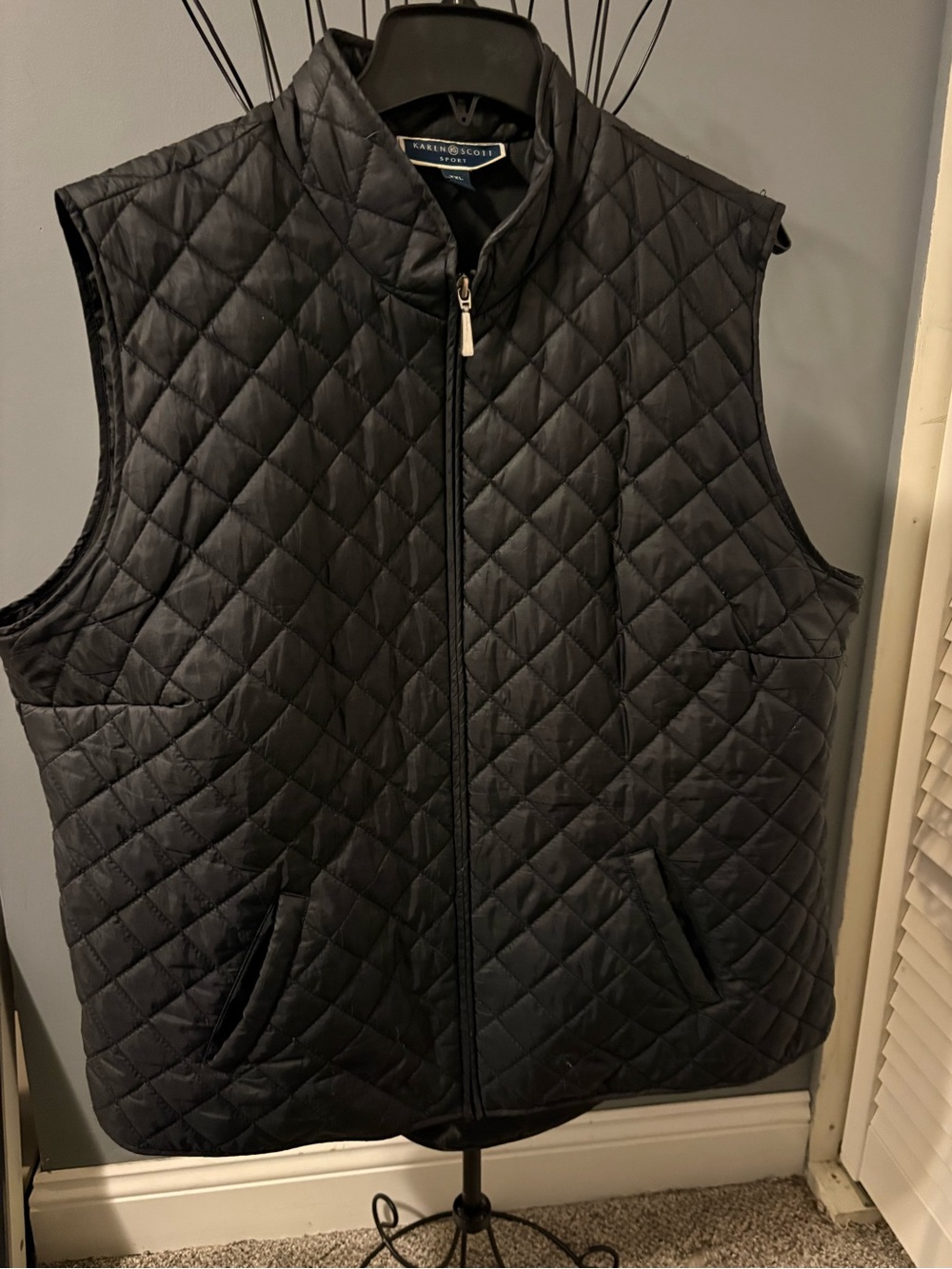 Karen Scott Black Quilted Vest Sz XXL